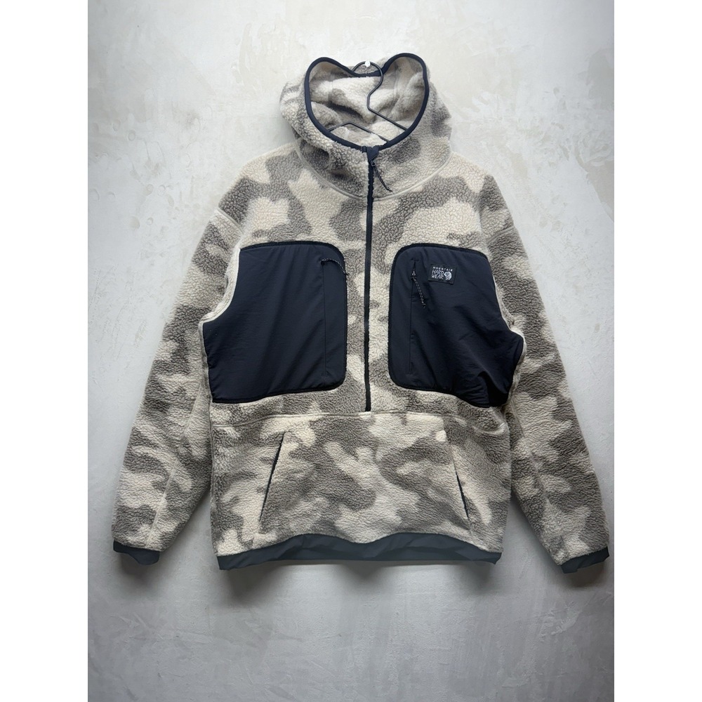 Mountain Hardwear Southpass Camo Fleece Anorak Jacket Mens M Hoodie Sandblast
